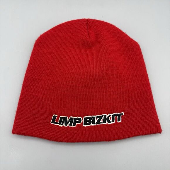 Super Rare & Vintage 1990s LIMP BIZKIT Red Beanie USA Made